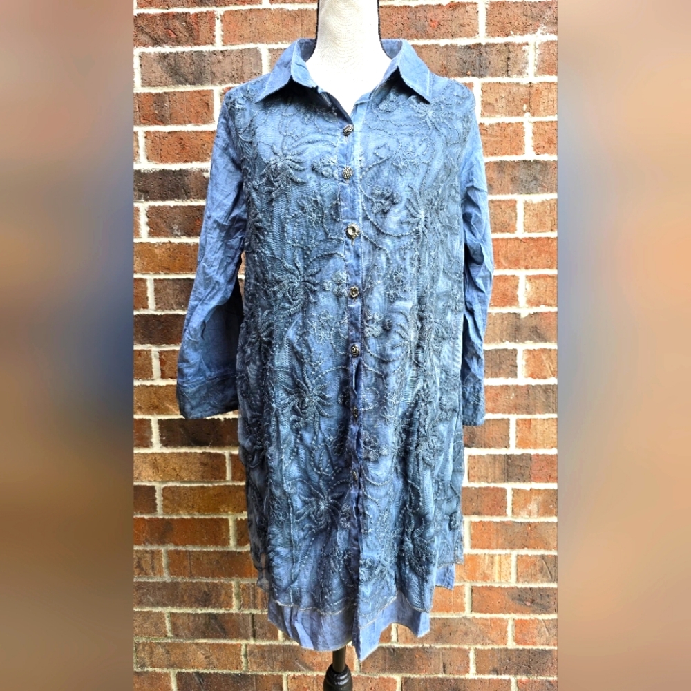 Lacey blue top Sz 1X